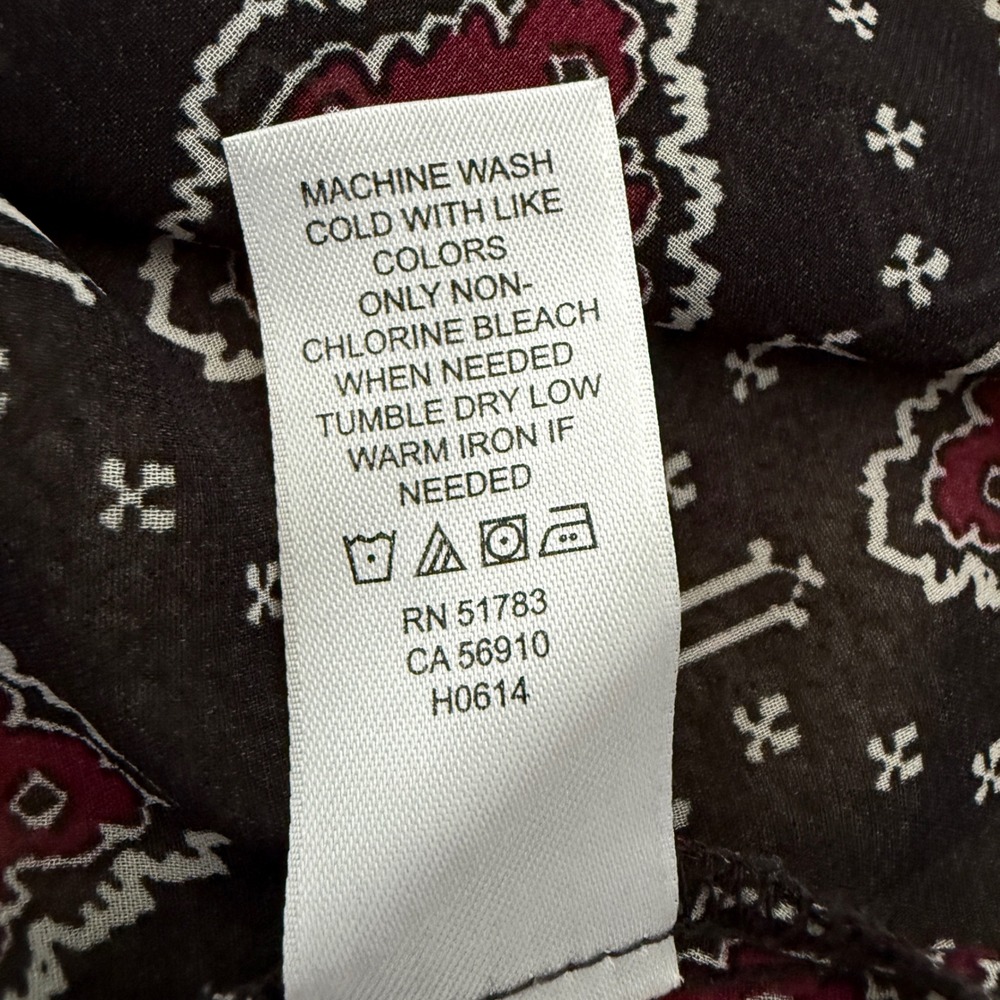 Maurices Tunic Top Womens L Black Burgundy Cross Medallion Sheer Strappy Back - Picture 7 of 7